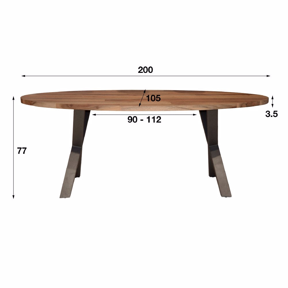 Dining Table Abe HomeHaven Brown LxBxH 206x114x10 Walnut Nnb