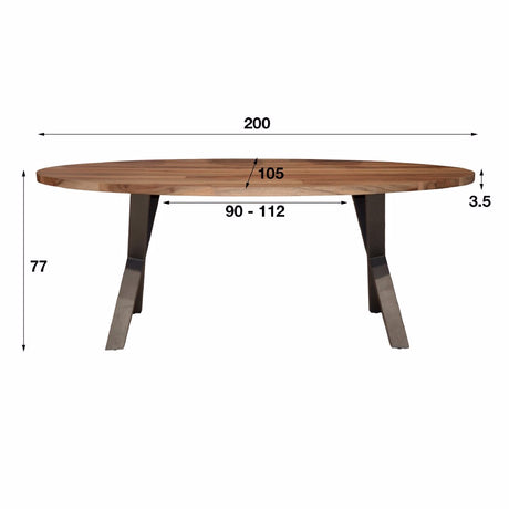 Dining Table Abe HomeHaven Brown LxBxH 206x114x10 Walnut Nnb