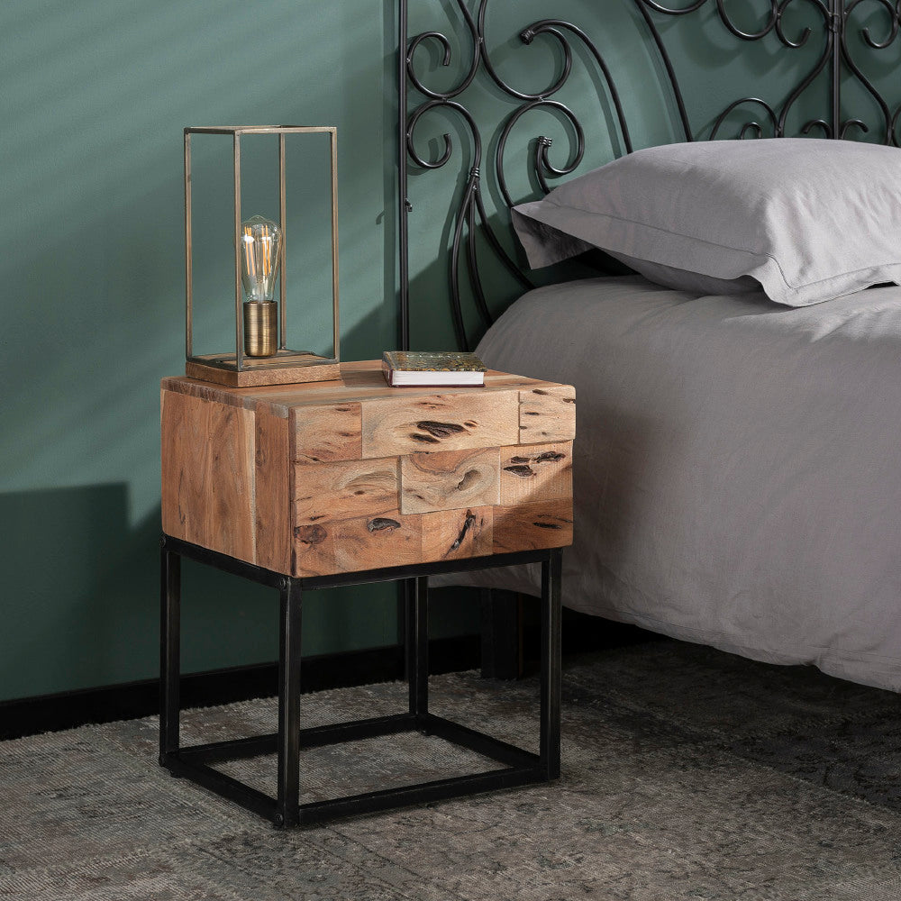 Bedside Table Essex HomeHaven Brown LxBxH 46x40x29 Acacia wood Nnb