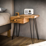 Bedside Table Elio HomeHaven Brown LxBxH 63x42x25 Acacia wood Nnb