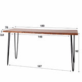 Bar Table Lenio HomeHaven Brown LxBxH 185x79x11 Acacia wood Nnb