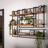 Wall Shelf Elio HomeHaven Brown LxBxH 32x24x12 Acacia wood Nnb