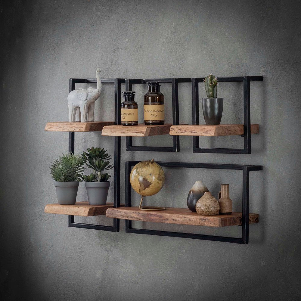 Wall Shelf Elio HomeHaven Brown LxBxH 66x33x11 Acacia wood Nnb