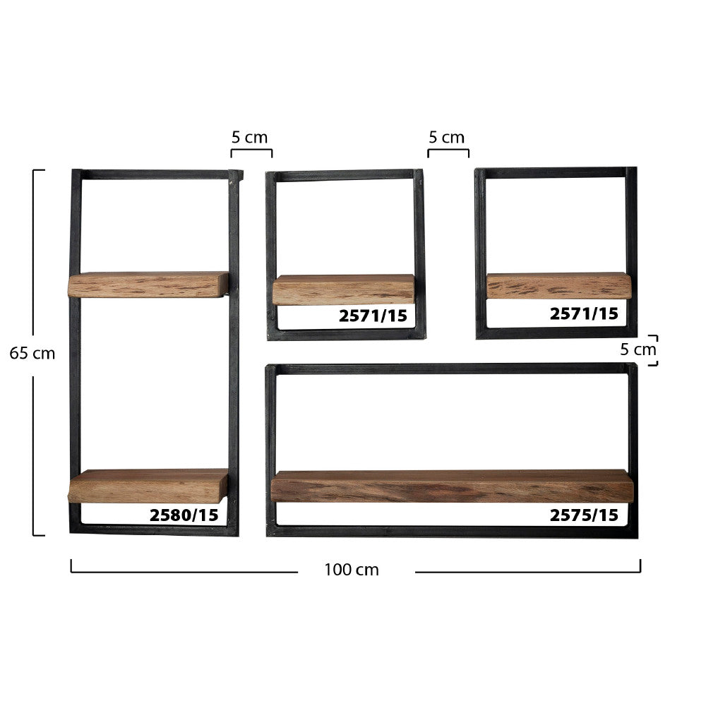 Wall Shelf Elio HomeHaven Brown LxBxH 66x33x11 Acacia wood Nnb