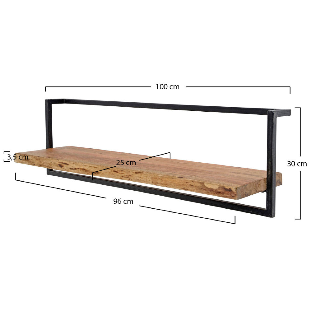 Wall Shelf Elio HomeHaven Brown LxBxH 105x36x13 Acacia wood Nnb