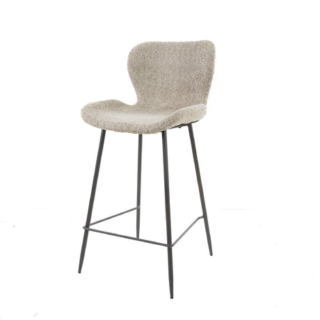 Bar Stool Ingo HomeHaven Beige LxBxH 75x59x49 Boucle Nnb