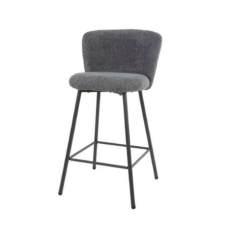 Bar Stool Bates HomeHaven Grey LxBxH 69x68x66 Boucle Nnb