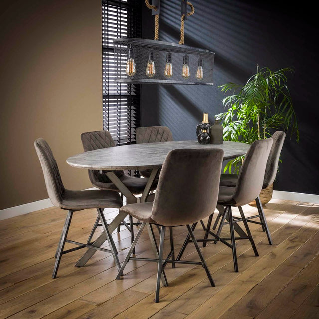 Dining Table Merlin HomeHaven Grey LxBxH 206x108x7 MDF Nnb