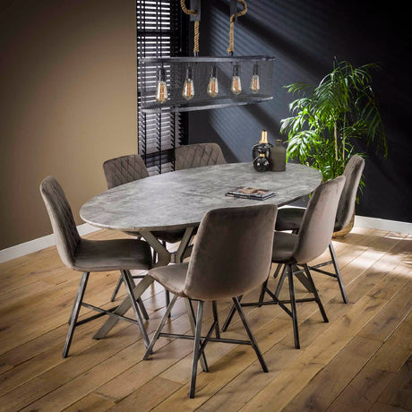 Dining Table Merlin HomeHaven Grey LxBxH 206x108x7 MDF Nnb