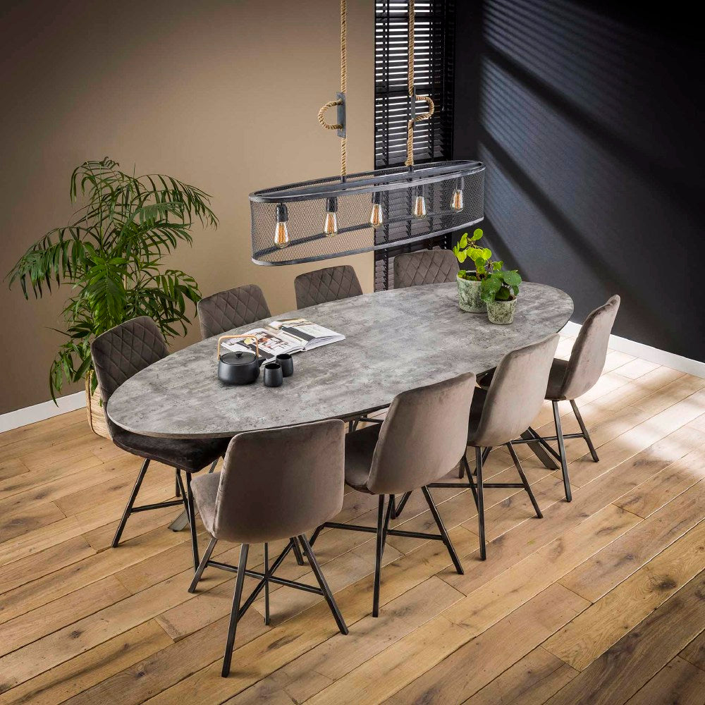 Dining Table Merlin HomeHaven Grey LxBxH 246x113x7 MDF Nnb