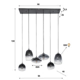 Pendant Light Moe HomeHaven Anthracite LxBxH 95x40x37 Glass Nnb