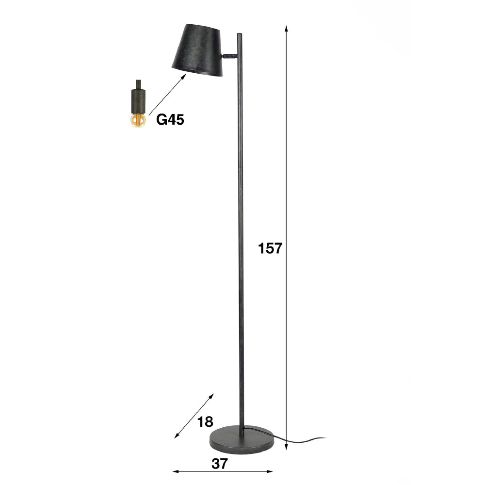 Floor lamp Luka HomeHaven Anthracite LxBxH 61x32x25 Metal Nnb