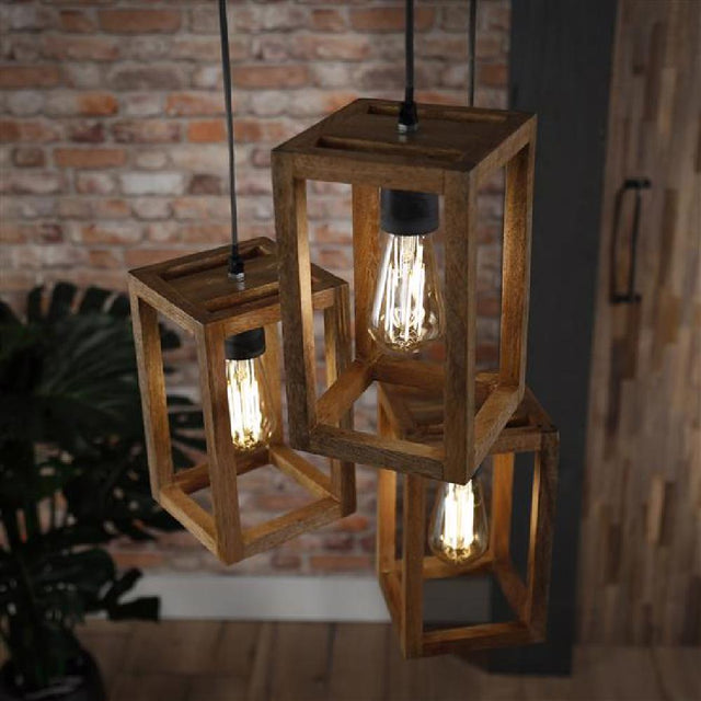 Pendant Light Nestor HomeHaven Brown LxBxH 57x35x28 Mango wood Nnb