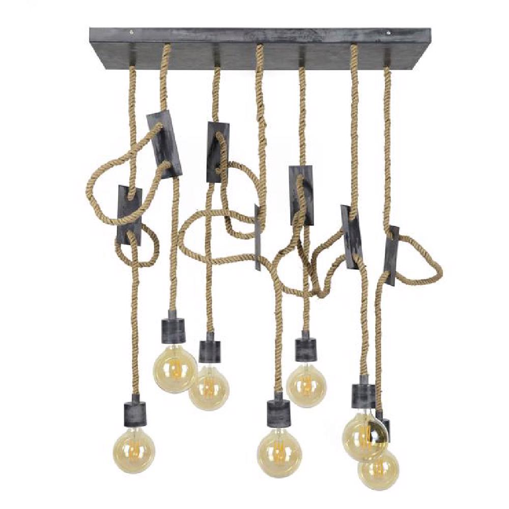 Pendant Light Rowan HomeHaven Grey LxBxH 94x30x17 Rope Nnb