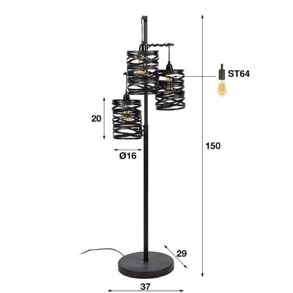 Floor lamp Heath HomeHaven Grey LxBxH 120x39x39 Metal Nnb