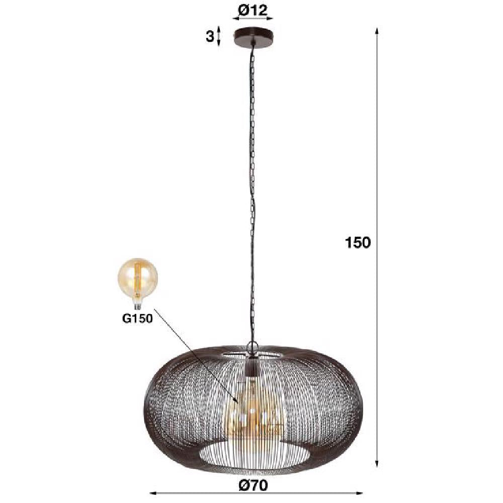 Pendant Light Hurley HomeHaven Black LxBxH 75x75x40 Metal Nnb