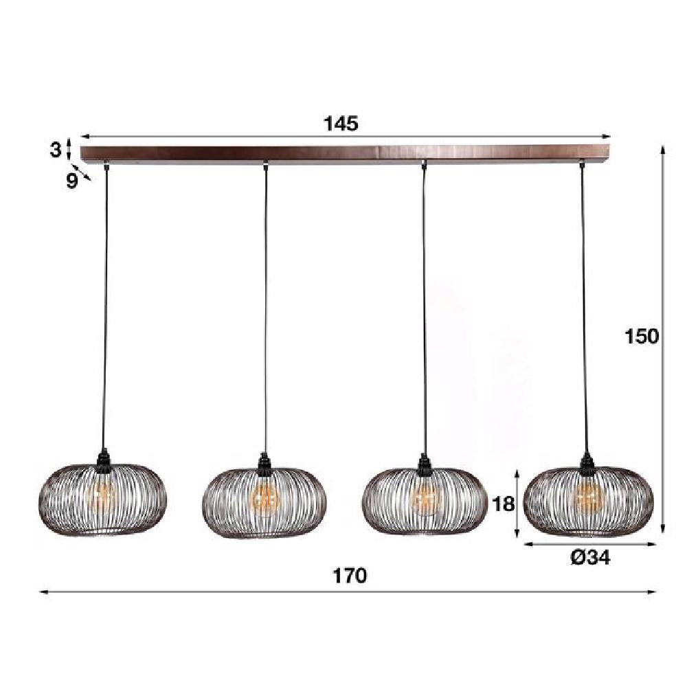 Pendant Light Hurley HomeHaven Black LxBxH 152x40x28 Metal Nnb